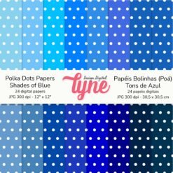 Papéis Digitais Poá (Bolinhas) - Tons de Azul