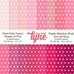 Papéis Digitais Poá (Bolinhas) - Tons de Rosa