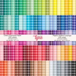 Papéis Digitais Xadrez Losangos - 100 Cores